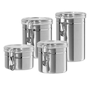 Oggi 4 piece stainless steel canister set